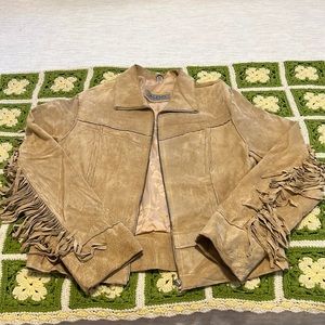 Vintage Aldo Suede Fringe Jacket, M